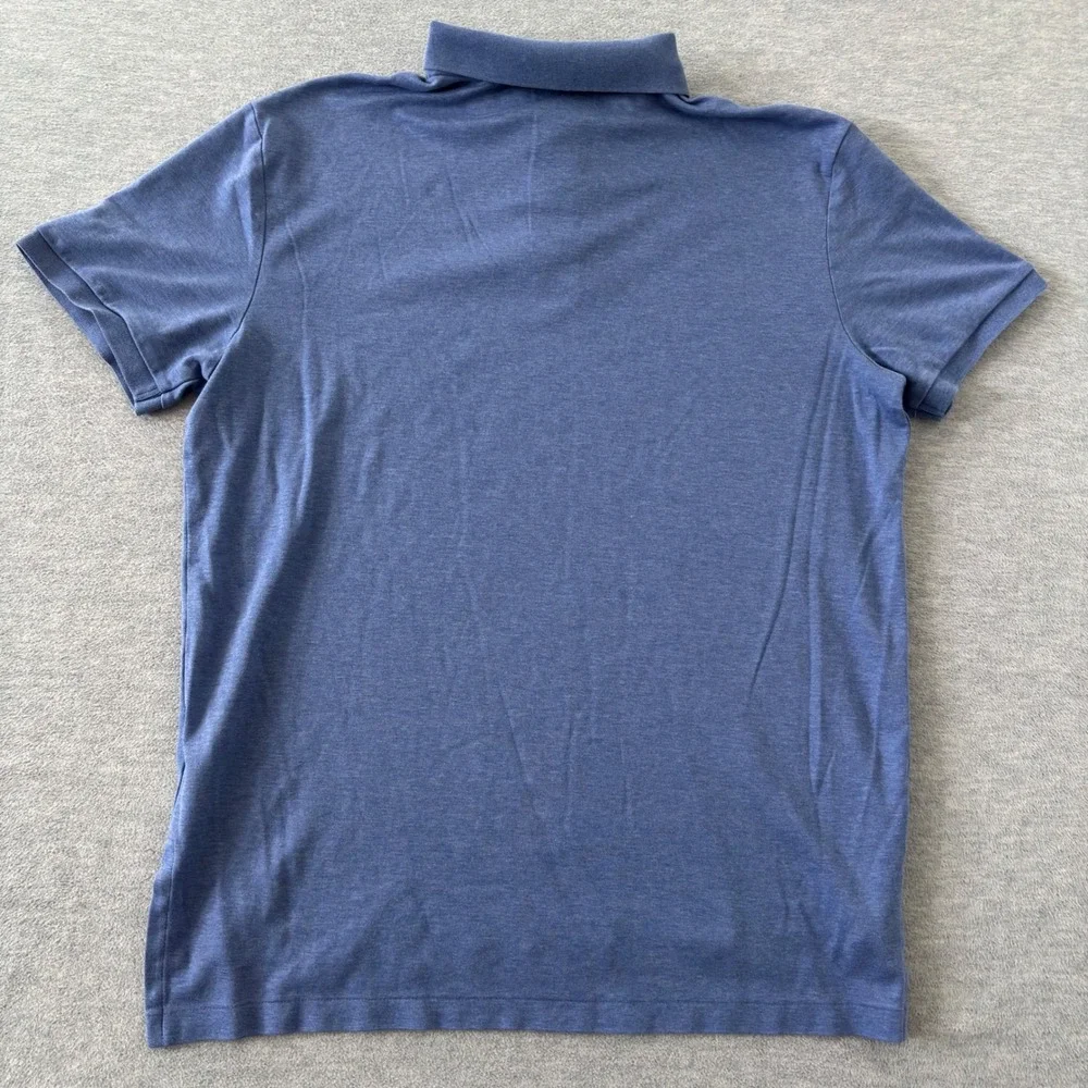 Polo Ralph Lauren Men Large Blue Heather Pima Soft Touch Short Sleeve Polo Shirt